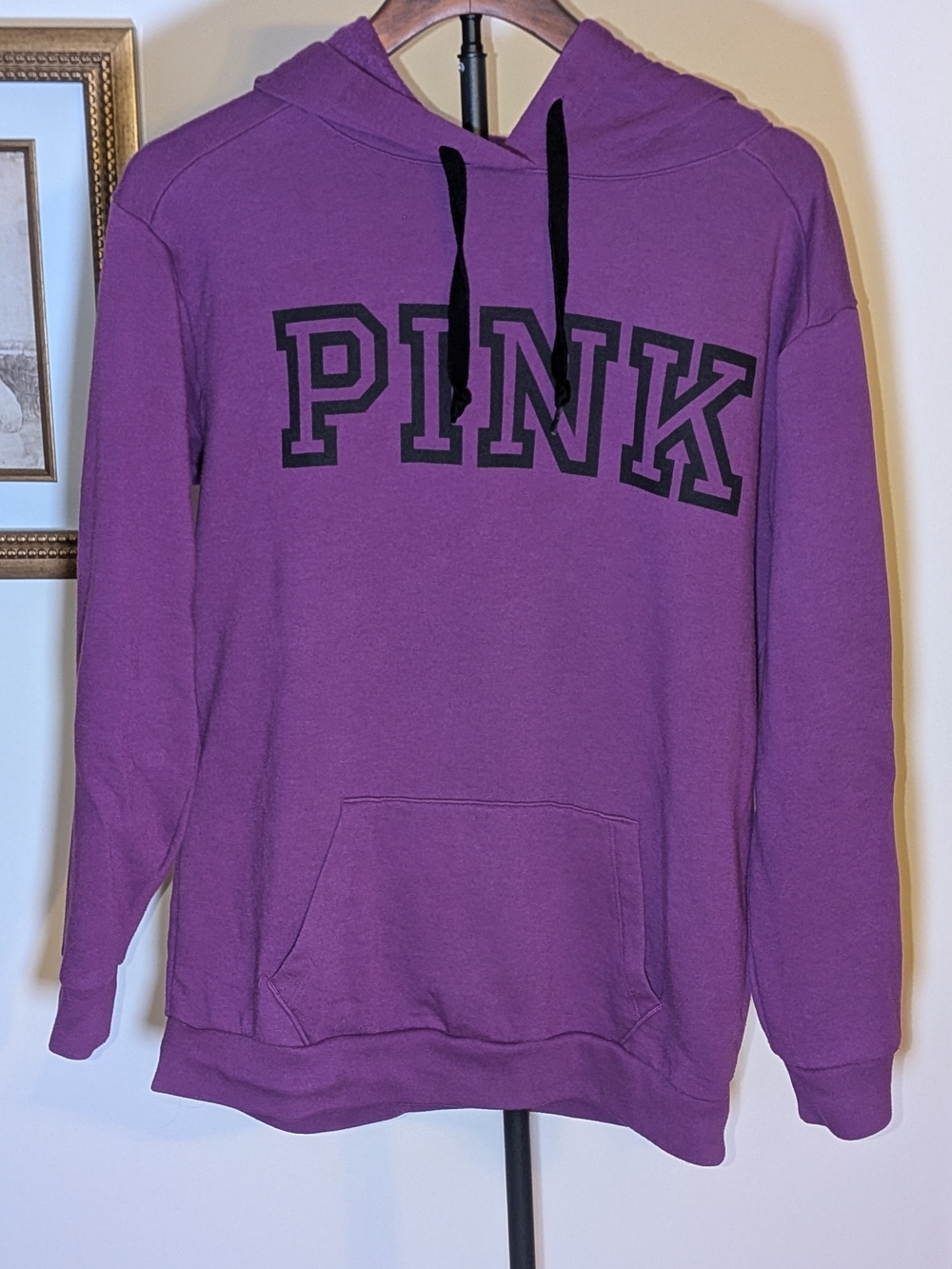 PINK Victoria's Secret Purple Hoodie with Black Logo